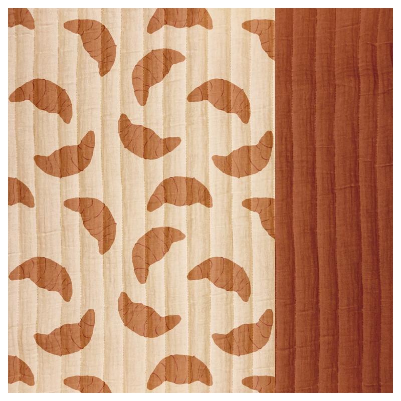 Printed Quilted Double Gauze CROISSANT 1J / DG UNIE Nude / Toffee